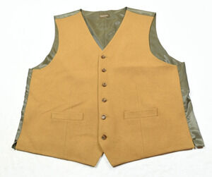 Samuel Windosr Waist Coat Vest Mens 46 Brown Wool Blend Button-Up Sleeveless